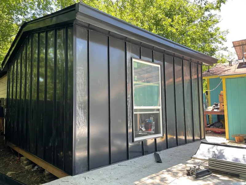 Black standing seam metal wall panels for Metal Roof Installation in South Gate