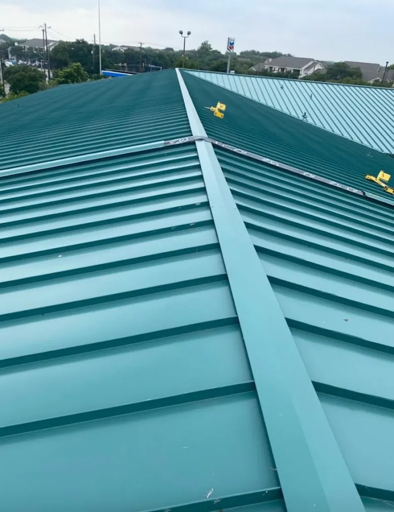 Green commercial metal roof ridge and valley for Metal Roof Repair in South Gate